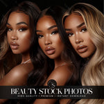 Black Beauty Hair Trio Stock Photo
