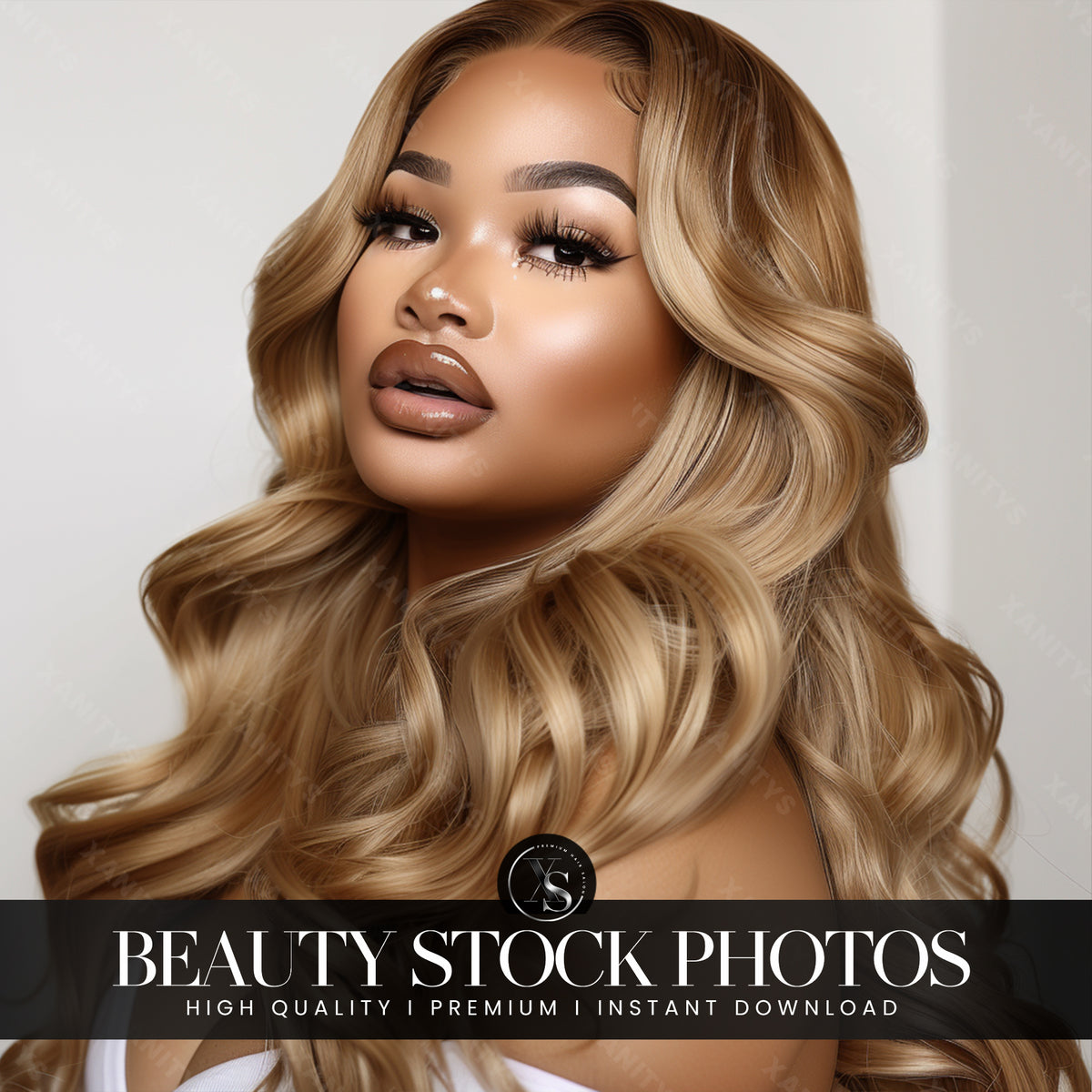 Blonde Wavy Hair Stock Photo