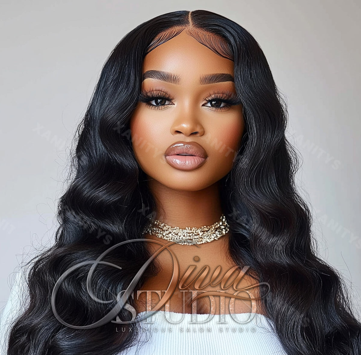 Black Wavy Hair Solo Stock Photo