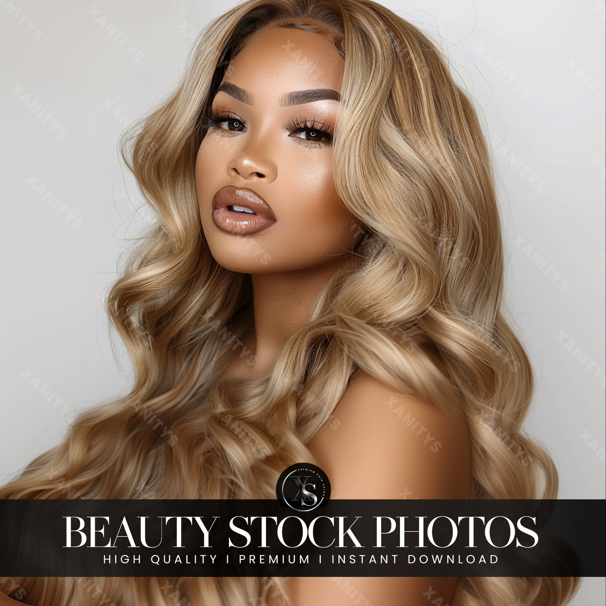 Blonde Wavy Hair Stock Photo
