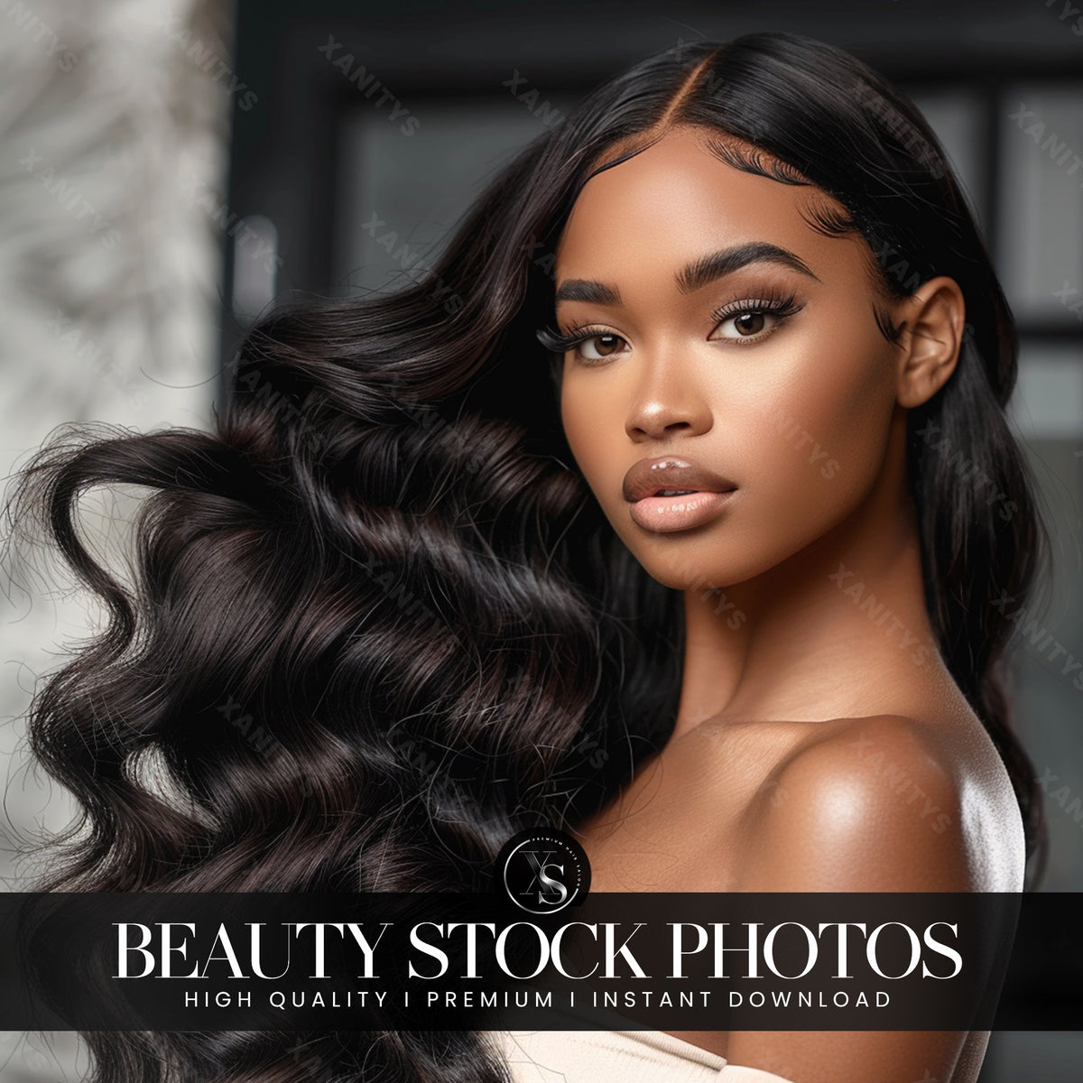 Body Wave Hair Stock Photo