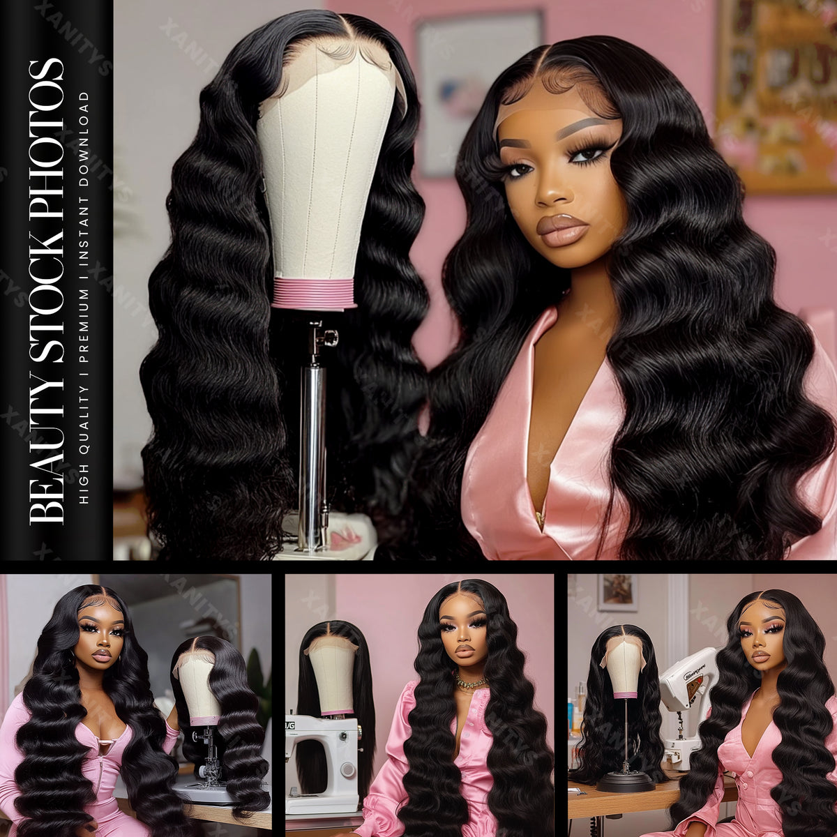 Wavy Hair Beauty Stock Photos