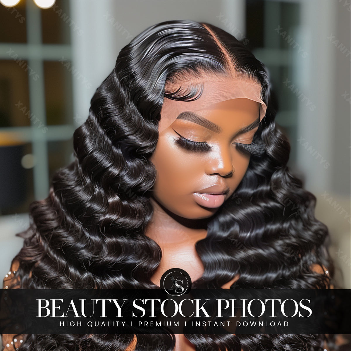 Deep Wave Hair Stock Photo