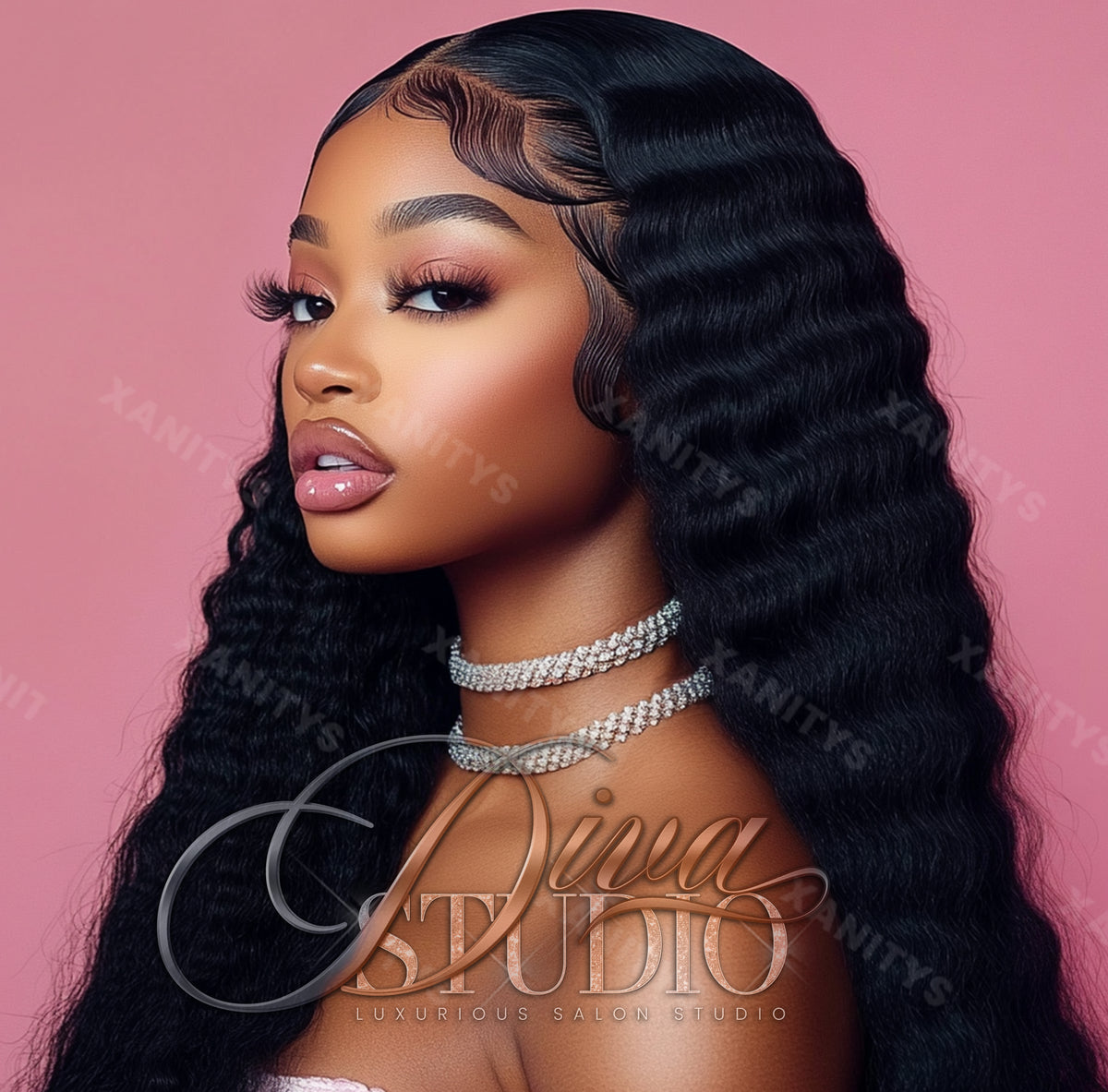 Black Hair Beauty Solo Stock Photo