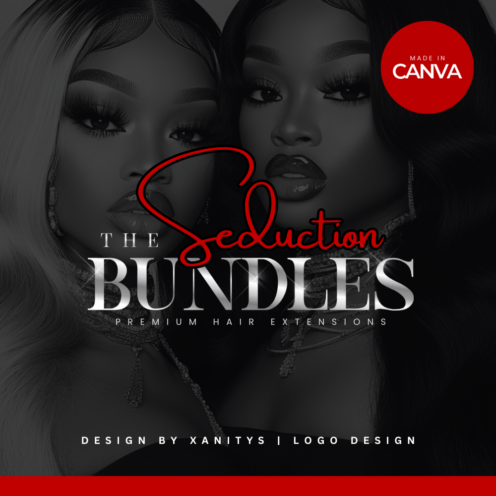 DIY Logo Template - Customizable Hair Logo Design for Business Branding | 'Bundles'