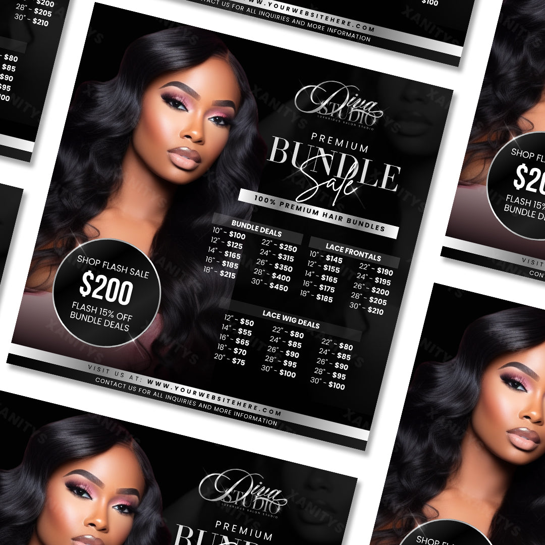 DIY Hair Extensions Price List Flyer V2 Xanitys