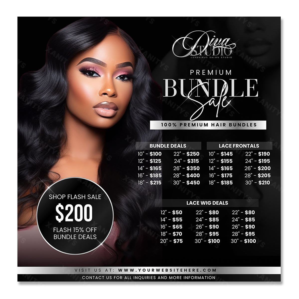 DIY Hair Extensions Price List Flyer V2 Xanitys