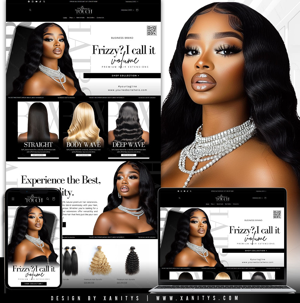 Hair Website Design Shopify Store Package - 'Couture'