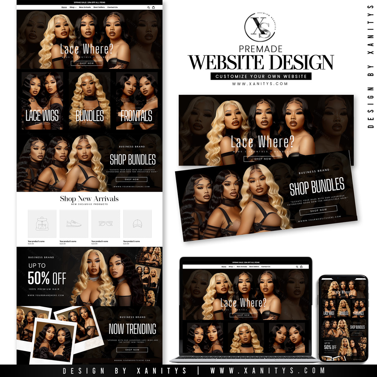Hair Website Design Shopify Store
