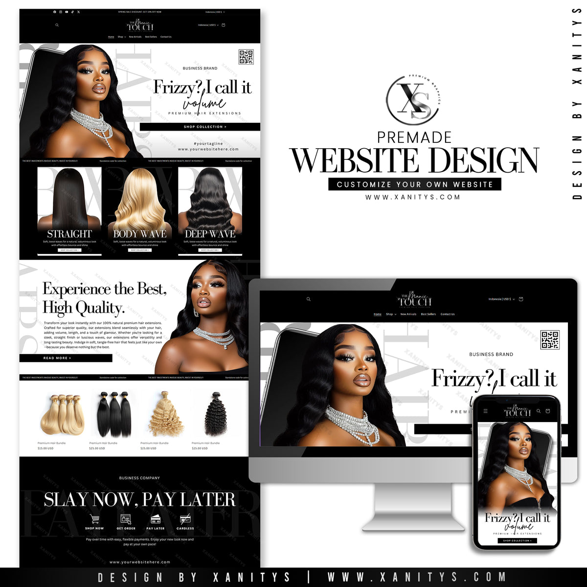 Hair Website Design Shopify Store Package - 'Couture'