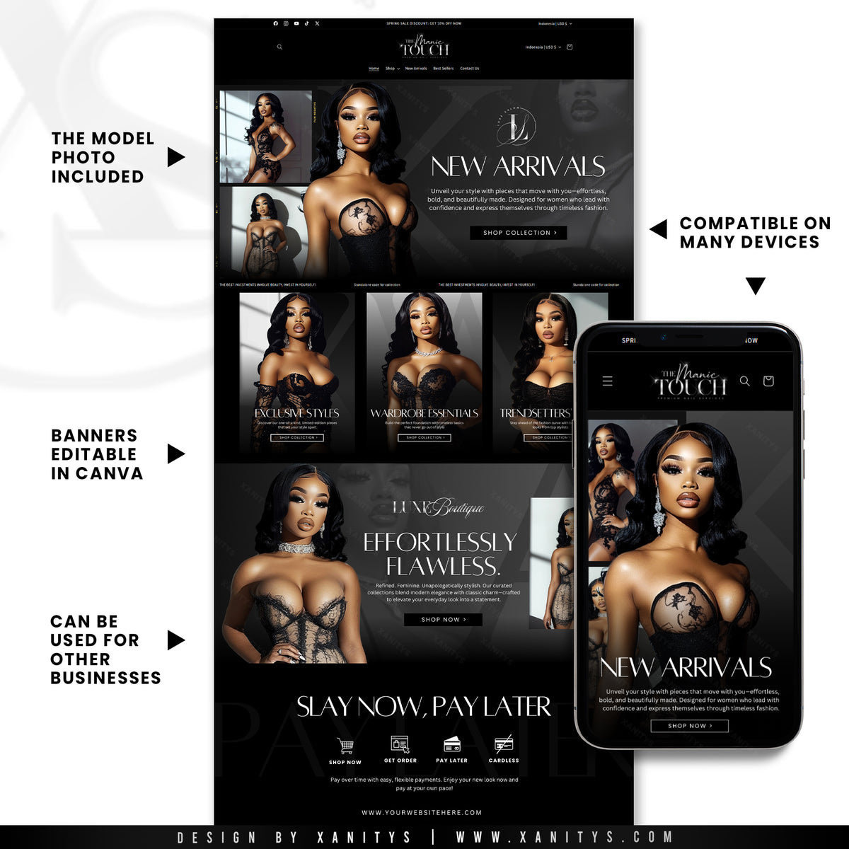 Clothing Website Design Shopify Store Package - 'Boujie'