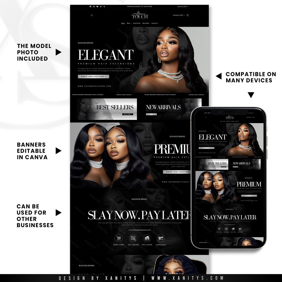 Hair Website Design Shopify Store Package