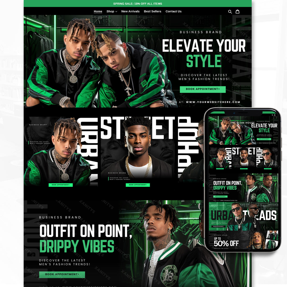 Men's Clothing Brand Website Design Shopify Theme Store