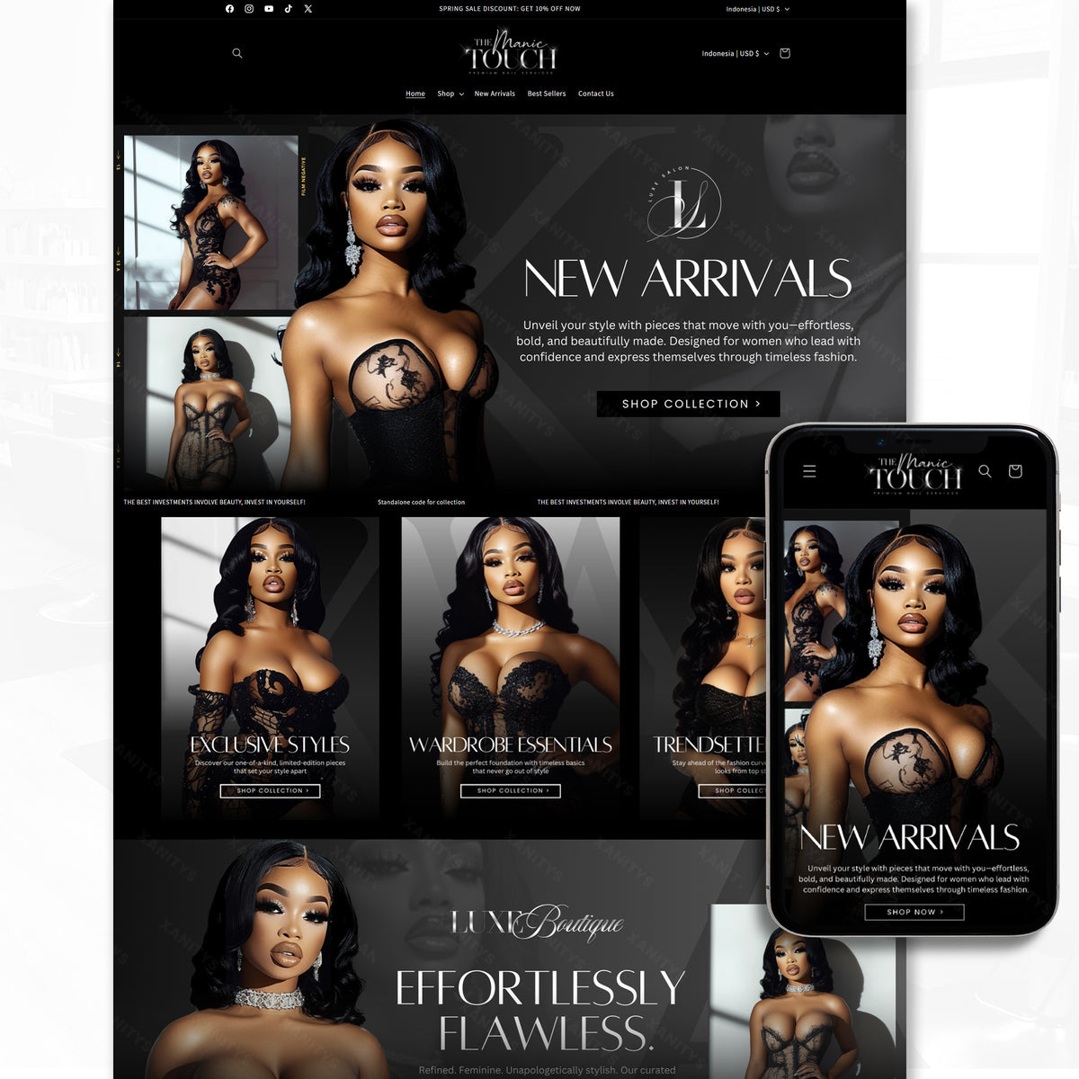 Clothing Website Design Shopify Store Package - 'Boujie'