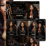 Hair Extension Website Template with a responsive Shopify layout for desktop and mobile shopping.