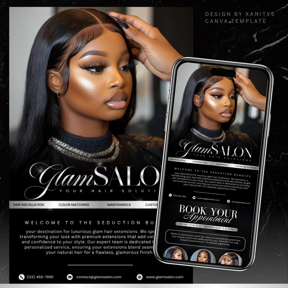 Acuity Scheduling Template, Hair Stylist Acuity Scheduling Template, Hair Stylist Branding, Hairstylist Website, Acuity Canva Template