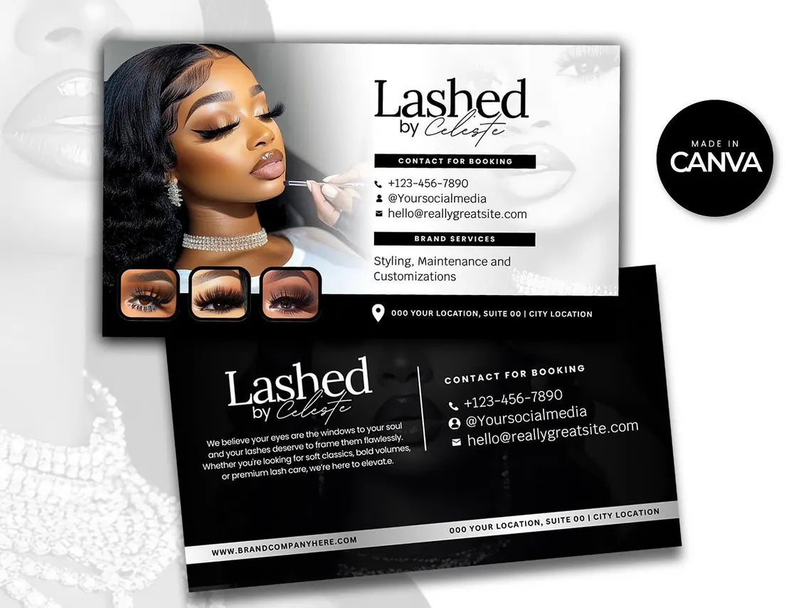 DIY Template - Lash Tech Business Card, Lash Artist Card, Business Card Template, DIY Lash Tech Branding, Brow Tech Card, Lash Tech Templates
