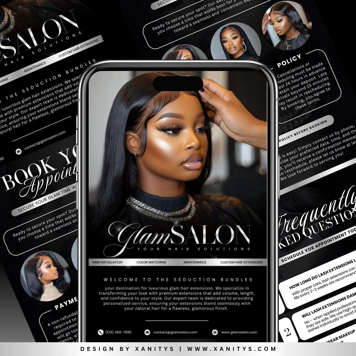 Acuity Scheduling Template, Hair Stylist Acuity Scheduling Template, Hair Stylist Branding, Hairstylist Website, Acuity Canva Template