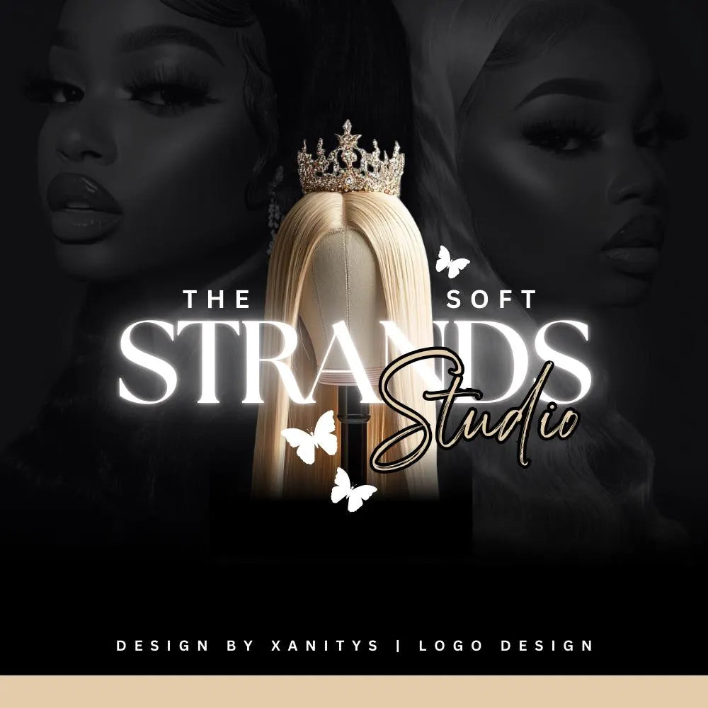 DIY Beauty Logo Template – Hair, Lash, Braids & Salon Logo Design | Premade Editable Logo | The Soft Strands Studio