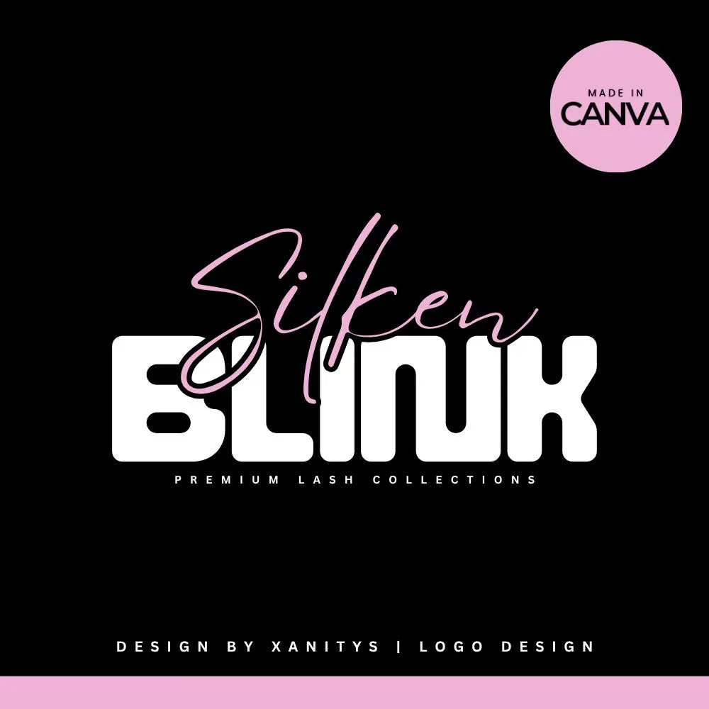 DIY Beauty Logo Template – Hair Stylist, Lash Artist, and Salon Logo Design | Editable Canva Logo | Silken Blink