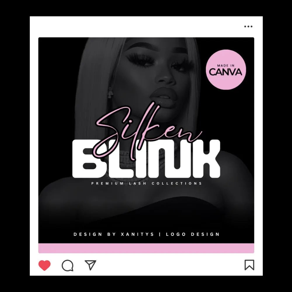 DIY Beauty Logo Template – Hair Stylist, Lash Artist, and Salon Logo Design | Editable Canva Logo | Silken Blink