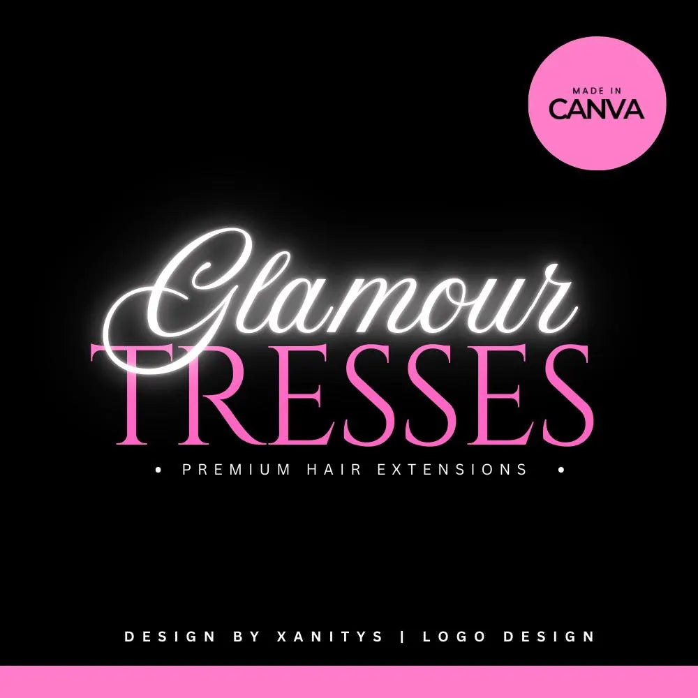 DIY Hair Logo Template – Hairstylist, Hairdresser & Hair Salon Logo Design | Editable Canva Beauty Logo | Glamour Tresses