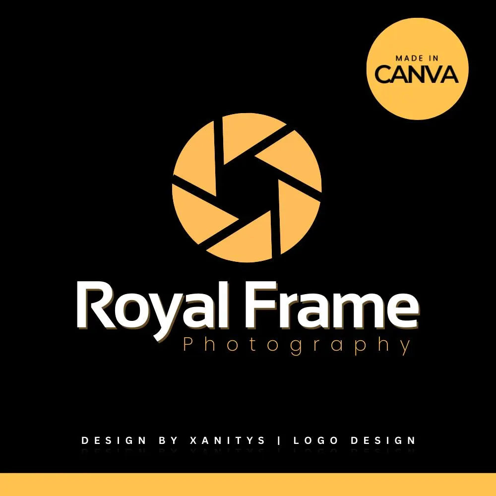 DIY Photography Logo Template – Editable Canva Logo Design for Photographers & Creatives | Royal Frame