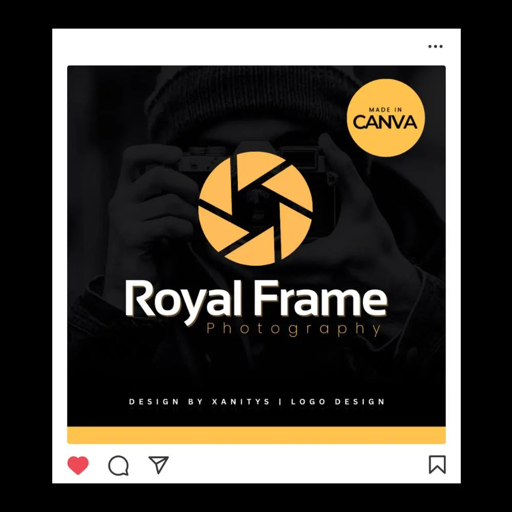 DIY Photography Logo Template – Editable Canva Logo Design for Photographers & Creatives | Royal Frame