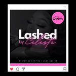 DIY Beauty Logo Template – Lash Tech, Hair Stylist, Brow Artist Logo Design | Canva Editable Logo | Lashed By Celeste