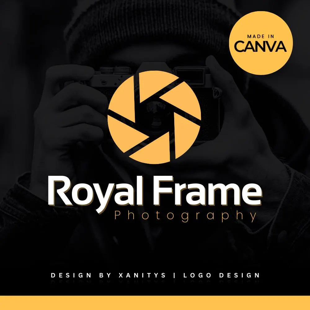 DIY Photography Logo Template – Editable Canva Logo Design for Photographers & Creatives | Royal Frame