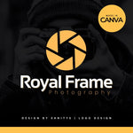 DIY Photography Logo Template – Editable Canva Logo Design for Photographers & Creatives | Royal Frame