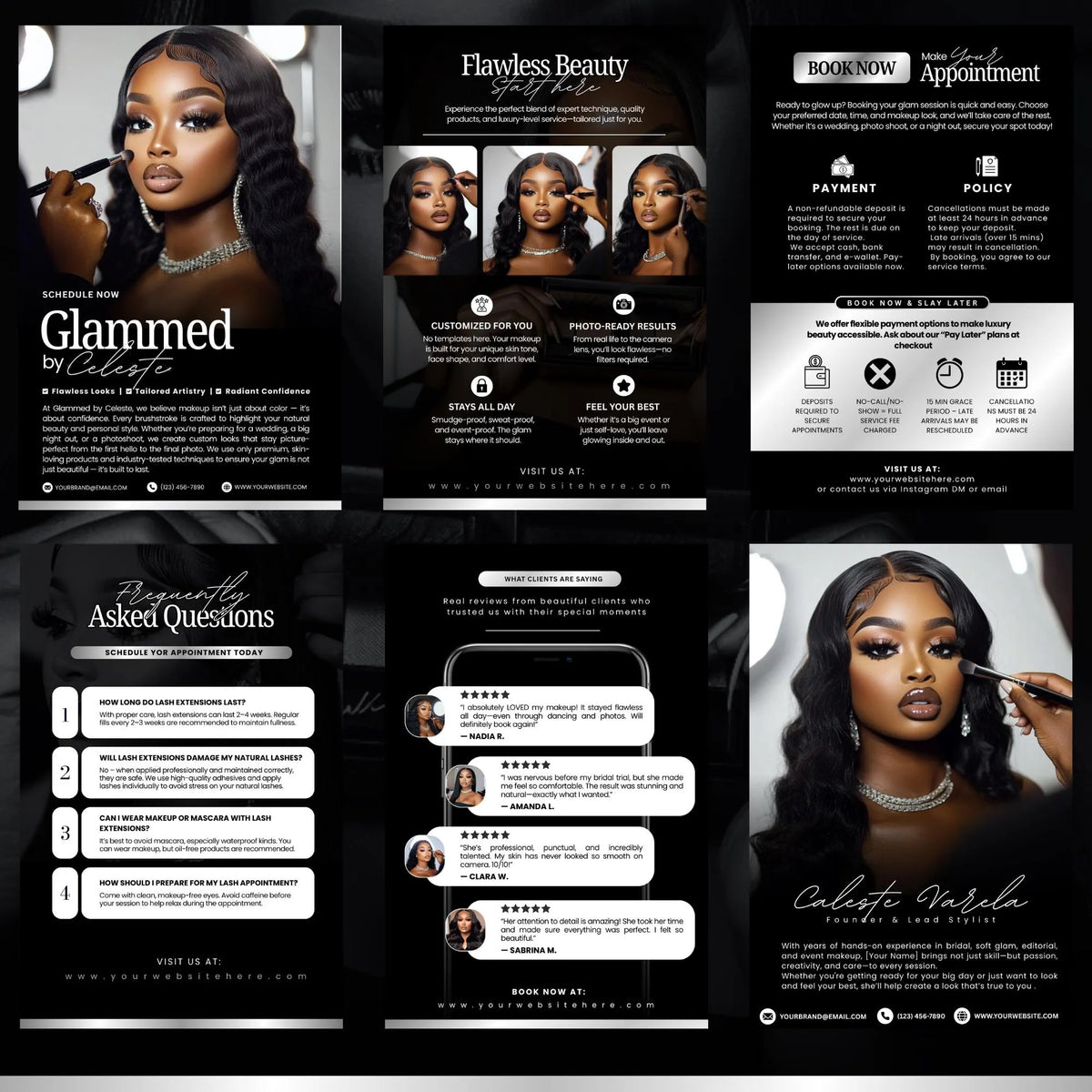 Acuity Scheduling Template Makeup Artist, Cosmetics Acuity Scheduling Template, Makeup Artist Branding, Makeup Artist Booking Website