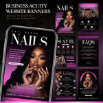 Acuity Scheduling Template, Nail Tech Acuity Scheduling Template, Nail Tech Branding, Nail Tech Website, Canva Nail Salon Website Banners