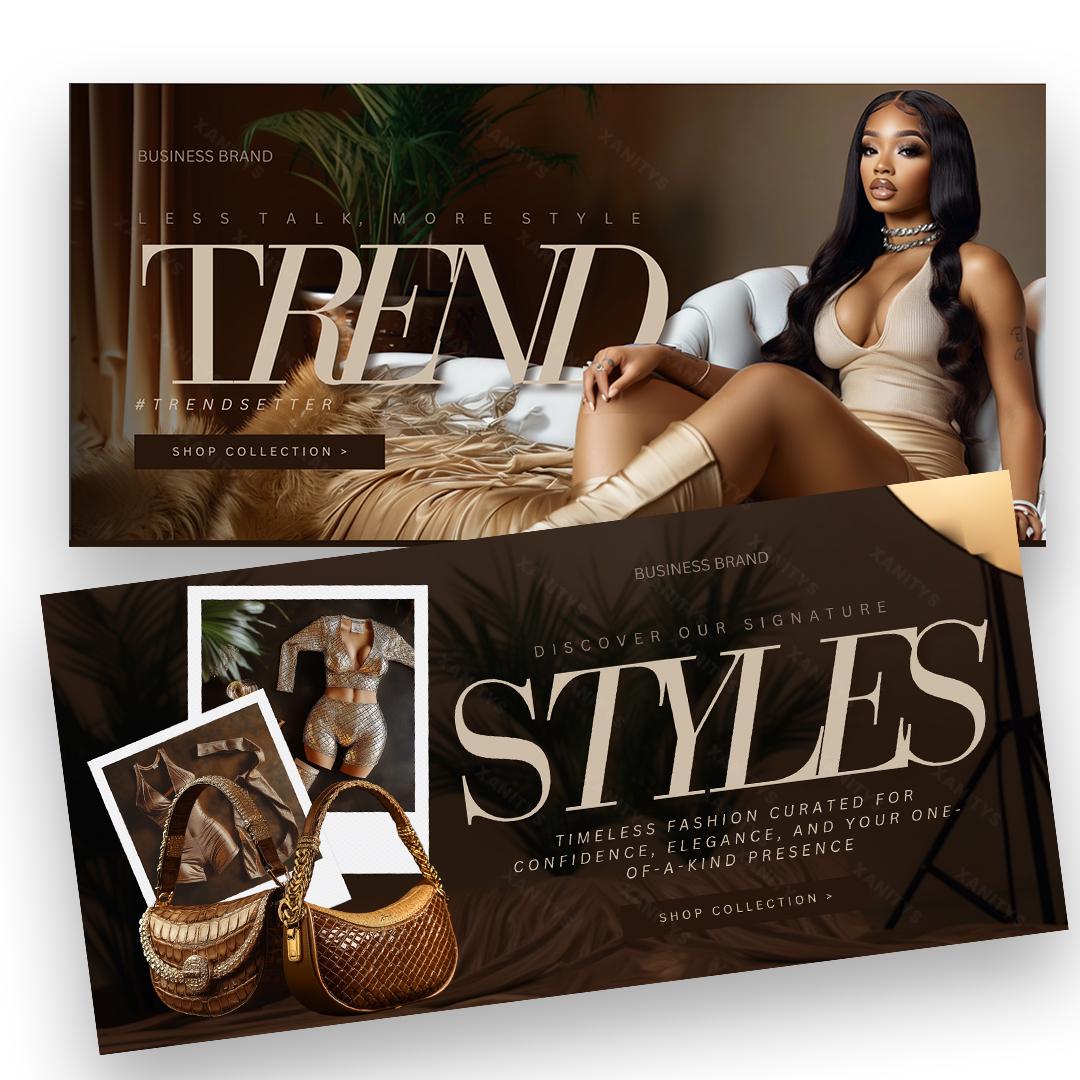 Premade Shopify Clothing Website Template – Fashion Store Design, Clothing Boutique Theme & Editable Banners for Fashion Brands