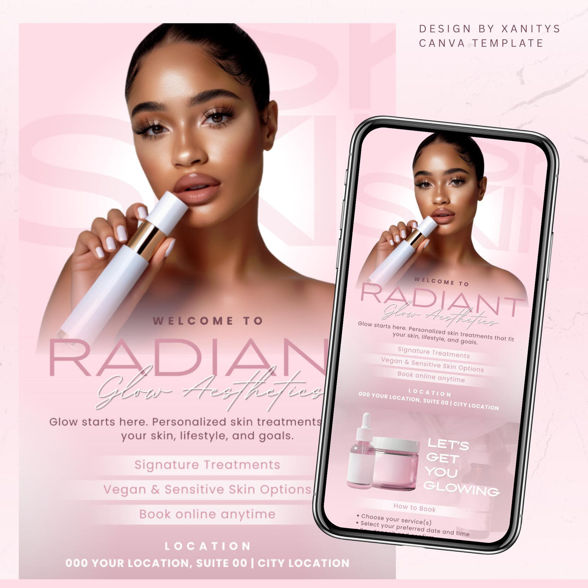 Acuity Scheduling Template Skincare Esthetician Booking Site Template, Esthetician Website, Medspa Website Canva Template, Skincare Branding | Radiant