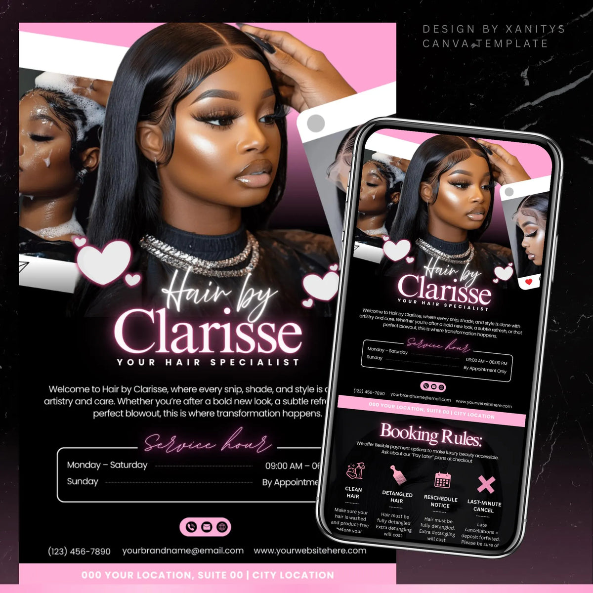 Acuity Scheduling Template, Hair Stylist Acuity Scheduling Template, Hair Salon Website, Hairstylist Website, Acuity Canva Template