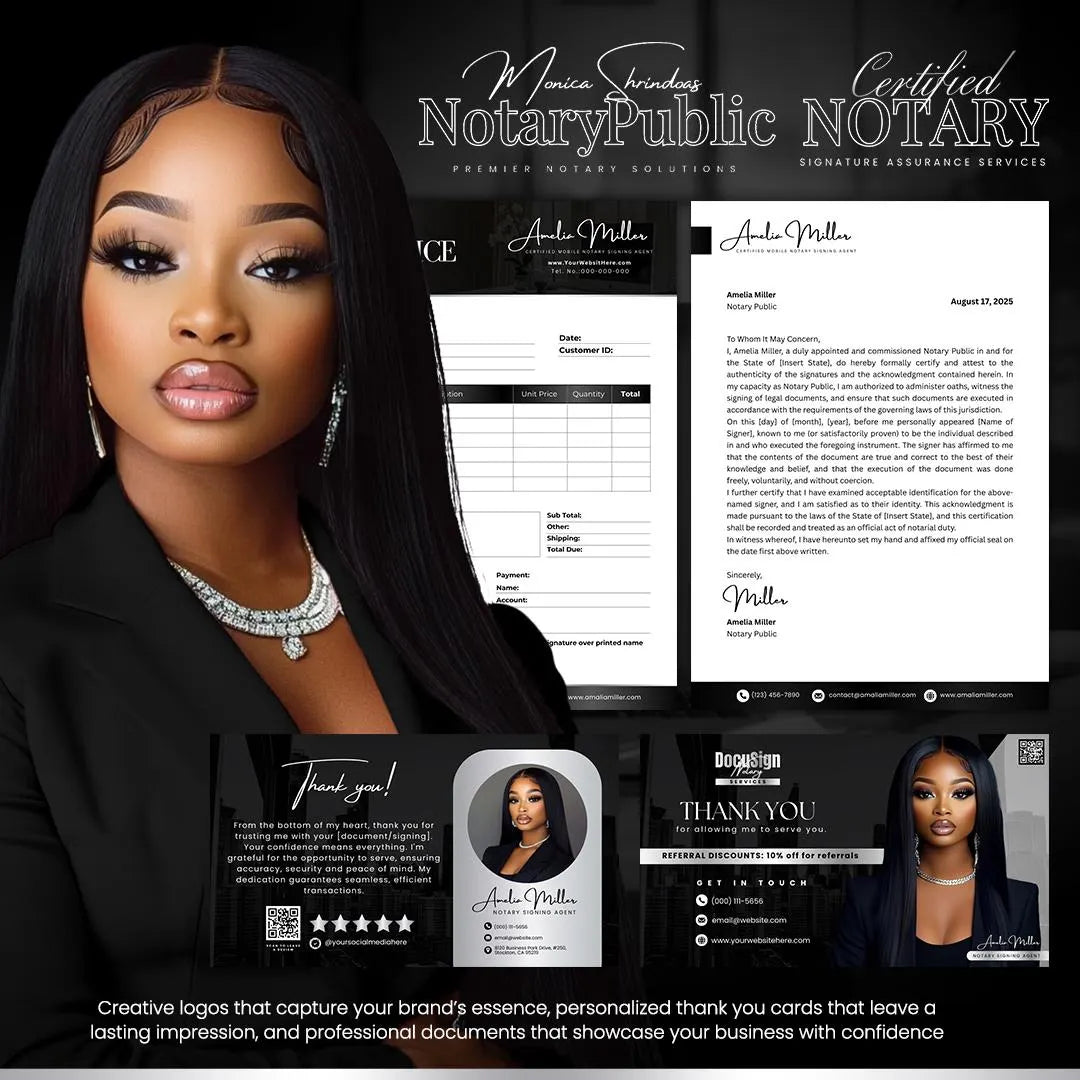 Notary Templates Bundle, Notary Logo, Notary Flyer, Notary Website, Notary Marketing, Mobile Notary Canva, Notary Invoice, Notary Business