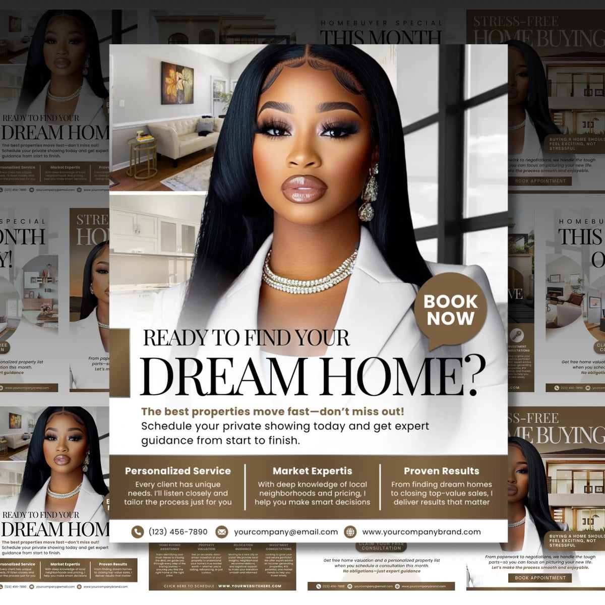 Realtor Flyer Templates, Editable Real Estate Marketing (Canva PDF)