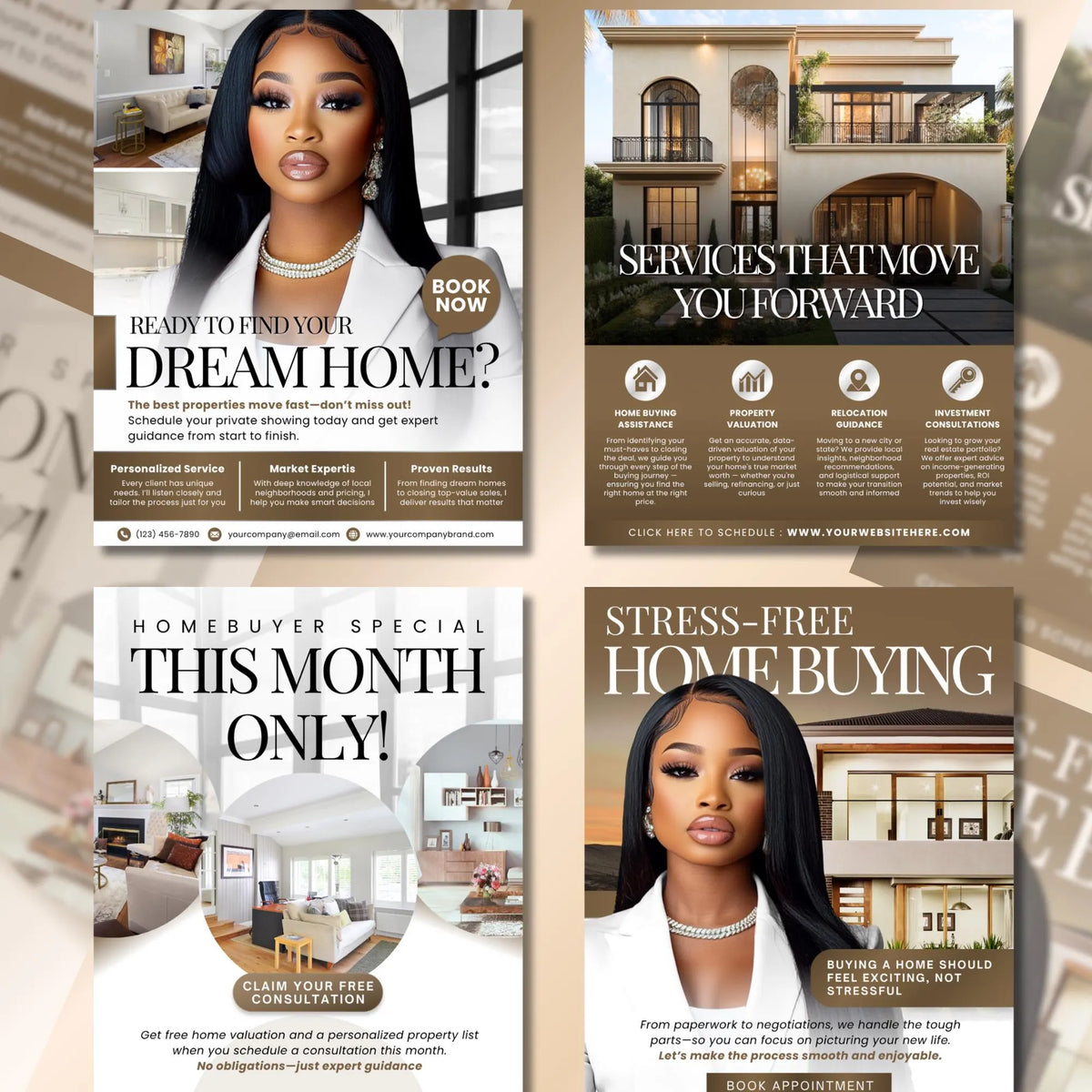 Realtor Flyer Templates, Editable Real Estate Marketing (Canva PDF)