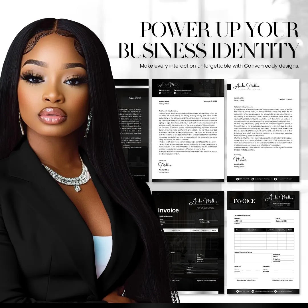 Notary Templates Bundle, Notary Logo, Notary Flyer, Notary Website, Notary Marketing, Mobile Notary Canva, Notary Invoice, Notary Business