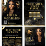 Credit Repair Flyer, Credit Repair Templates, Credit Repair Marketing, Credit Repair Business Card, Editable Credit Repair Canva Flyer