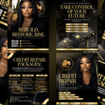 Credit Repair Flyer, Credit Repair Templates, Credit Repair Marketing, Credit Repair Business Card, Editable Credit Repair Canva Flyer