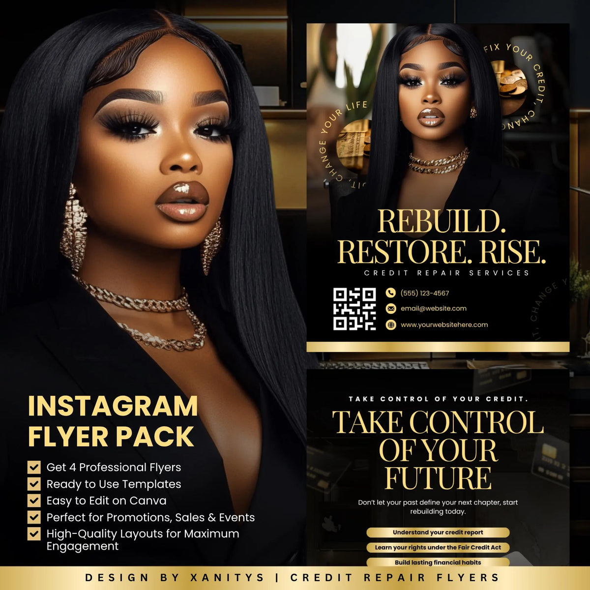 Credit Repair Flyer, Credit Repair Templates, Credit Repair Marketing, Credit Repair Business Card, Editable Credit Repair Canva Flyer