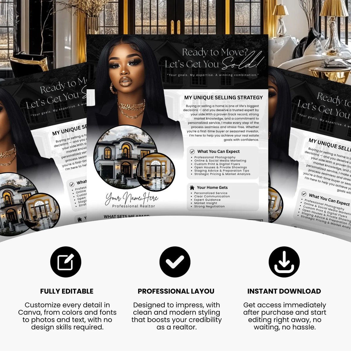 Real Estate Flyer, Realtor Introduction Letter,Realtor Flyer, Real Estate Marketing, Realtor Canva, Real Estate Templates
