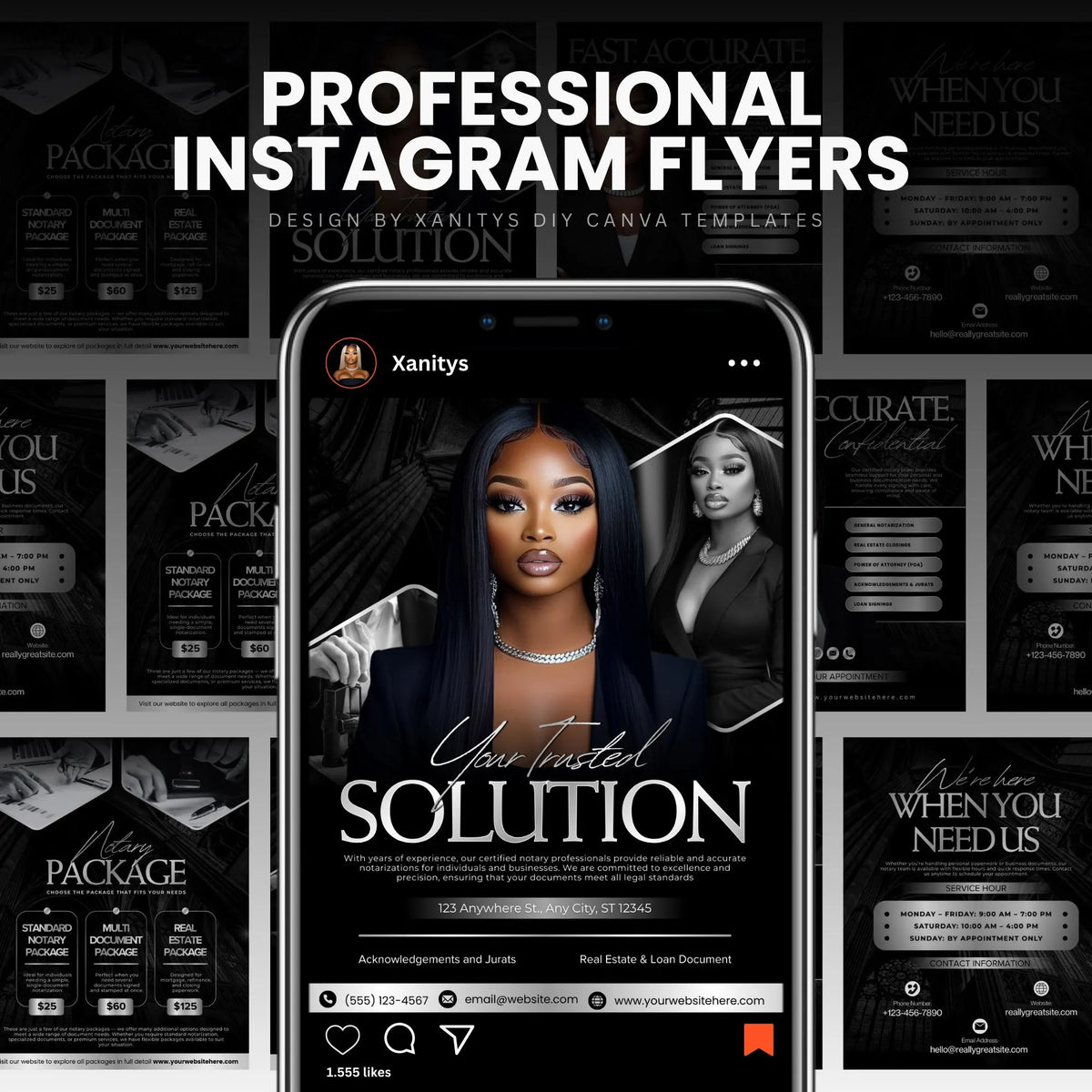 Notary Flyer, Notary Marketing, Notary Templates, Editable Notary Canva template, Mobile Notary Flyer, Loan Signing Agent Flyer