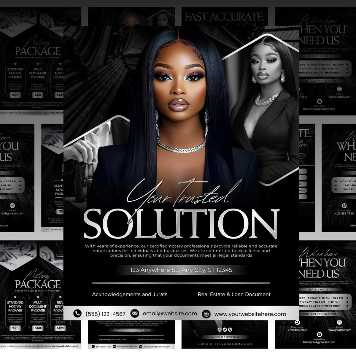 Notary Flyer, Notary Marketing, Notary Templates, Editable Notary Canva template, Mobile Notary Flyer, Loan Signing Agent Flyer