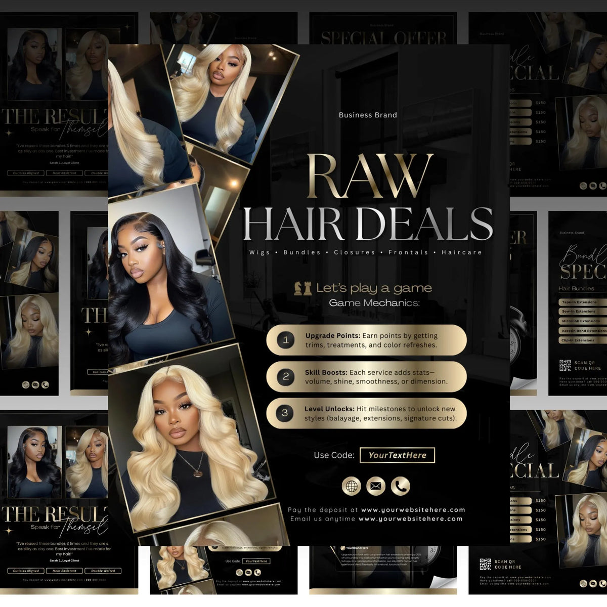Hair Flyer, Hair templates, Hairstylist flyer, Hair Salon Flyer, Booking Flyer, Editable Canva Template