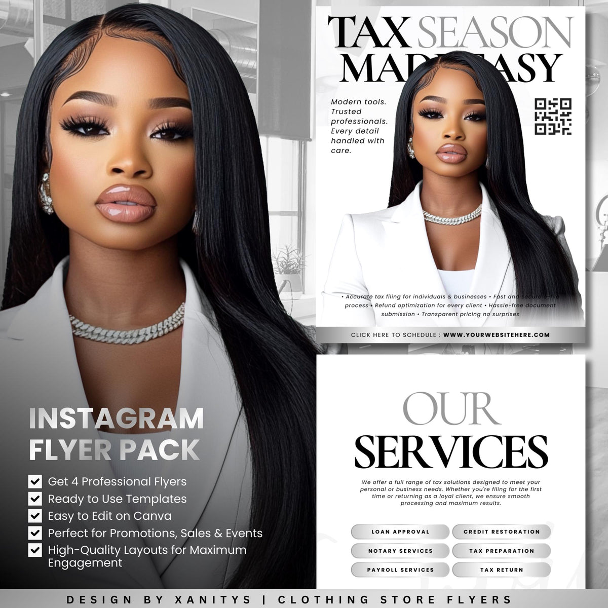 Tax Flyer, Tax Prep Flyer, Tax Preparation Flyer, Canva Tax Templates, Tax Season Flyers, Accounting Flyer, Editable Tax templates