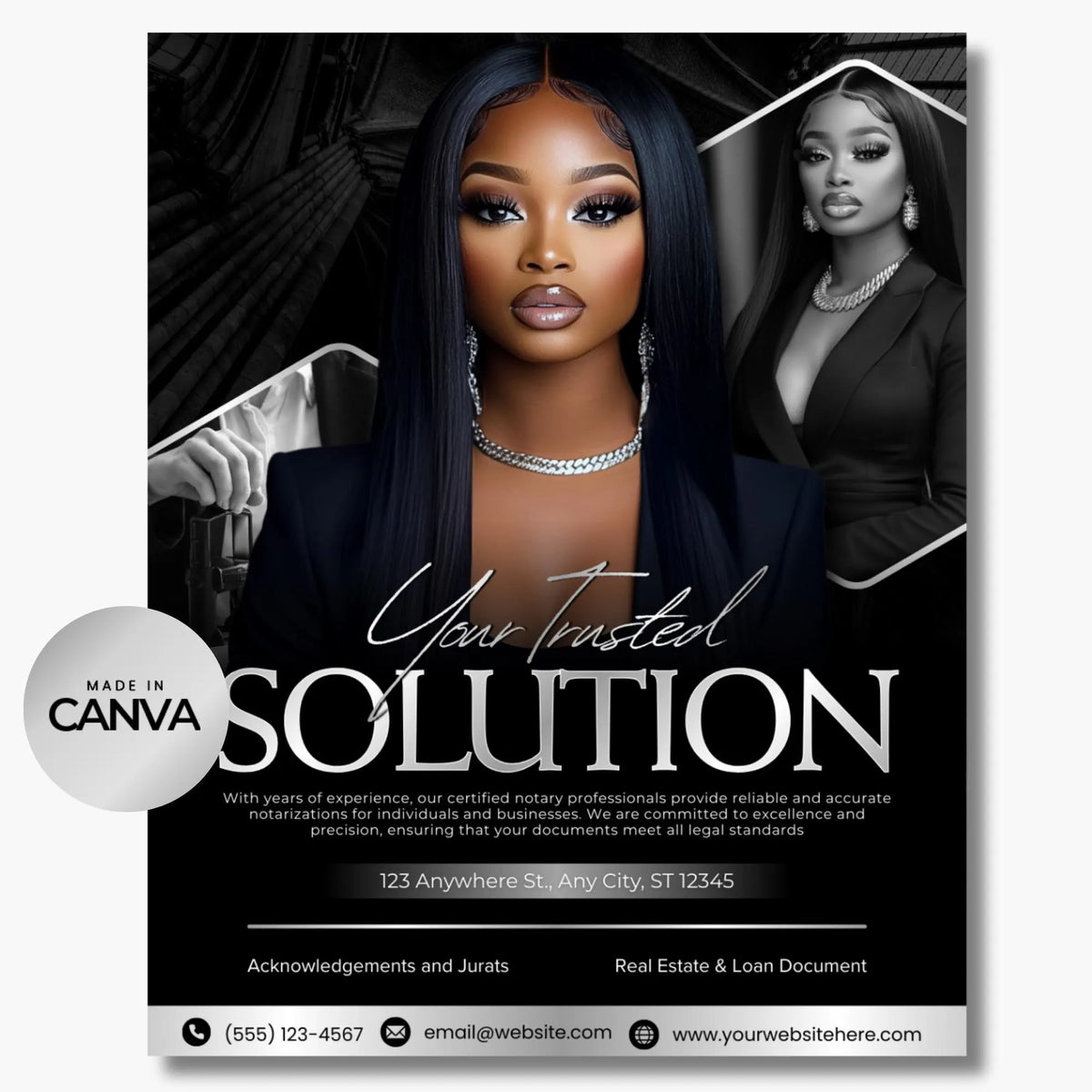 Notary Flyer, Notary Marketing, Notary Templates, Editable Notary Canva template, Mobile Notary Flyer, Loan Signing Agent Flyer