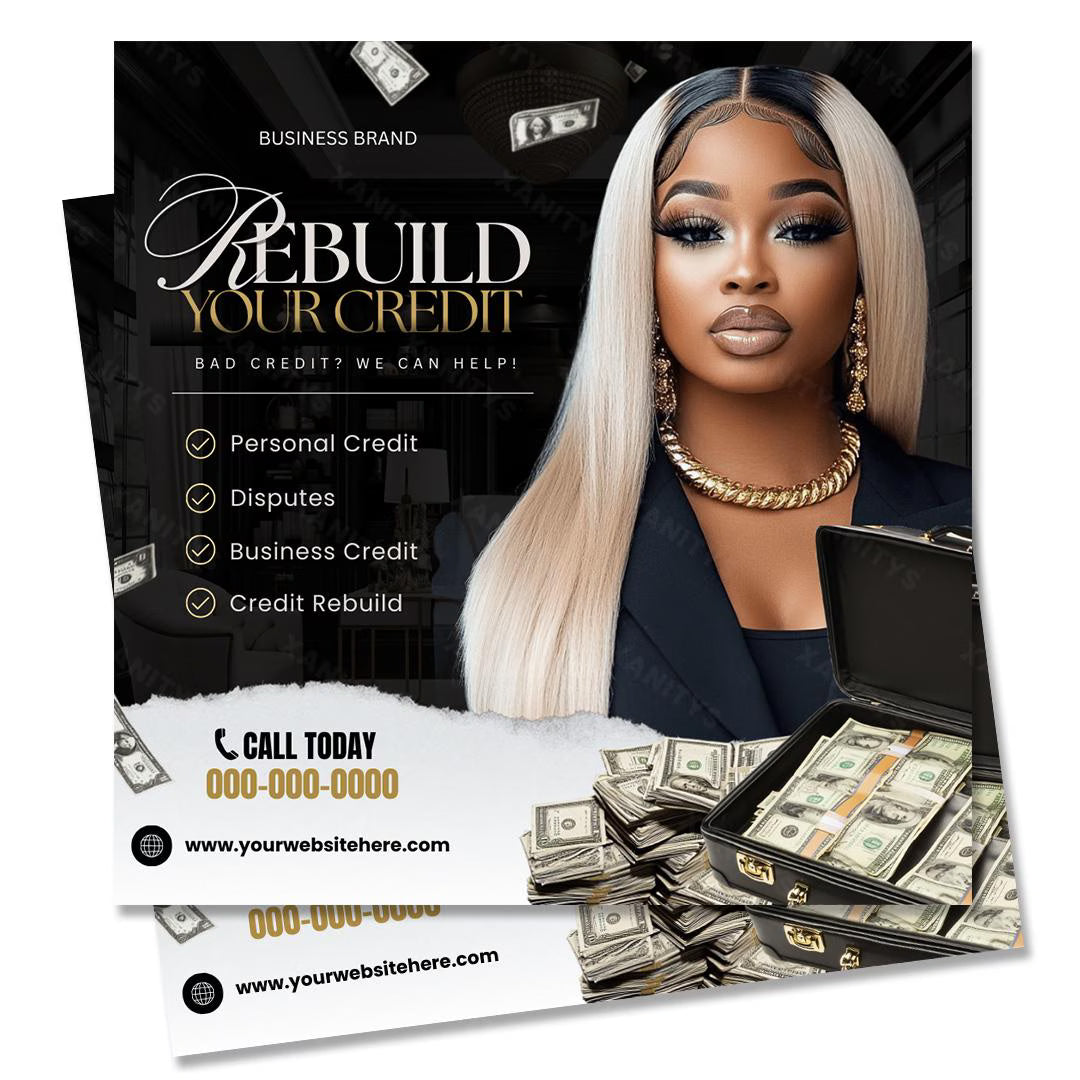 Credit Repair Flyer, Credit Repair Templates, Editable Canva Design